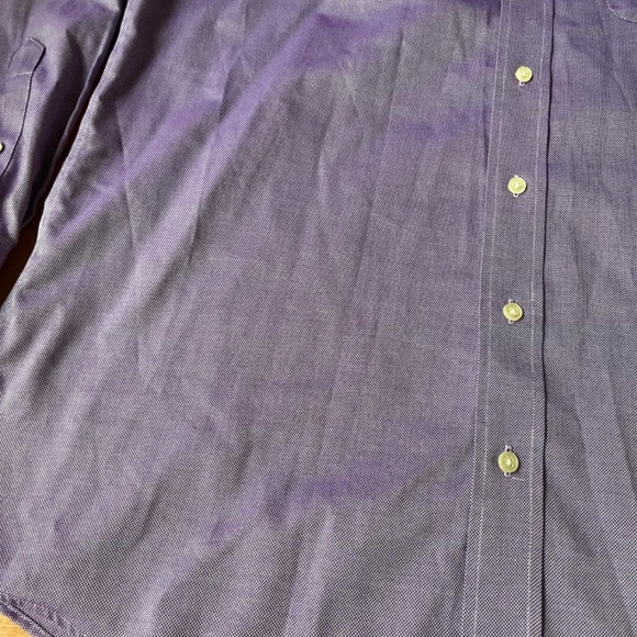 Williams and Kent Cotton Pinpoint Royal Oxford Shirt Purple Litmus Color, Size L - Picture 4 of 10